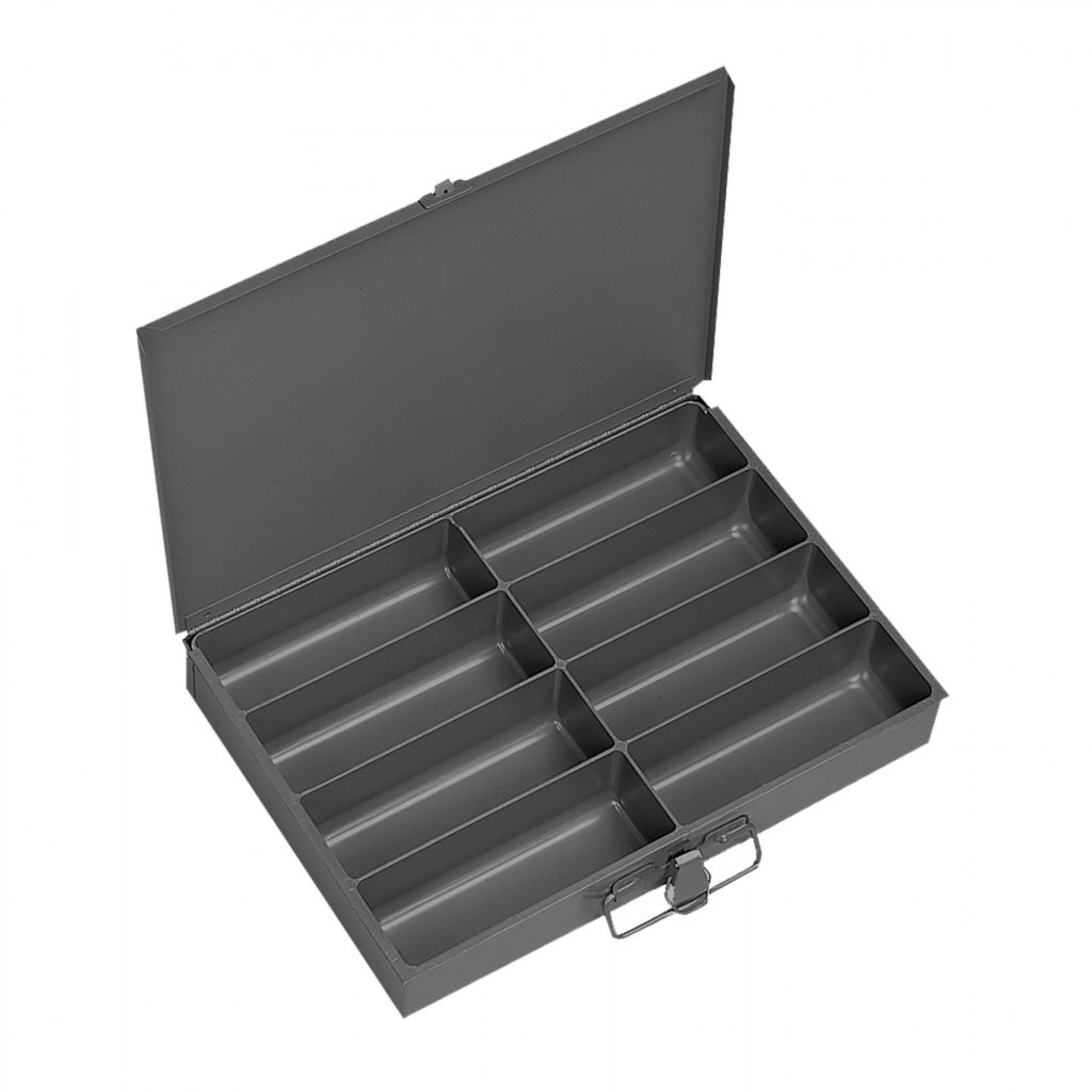 SMALL STEEL COMPARTMENT BOX, 8 OPENING American Wire and Terminal